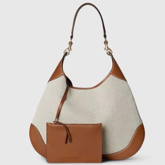 NWT Gucci B Shoulder Bag Natural Canvas - Picture 2 of 11